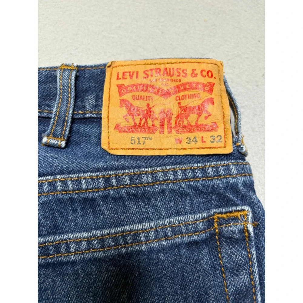 Levi's 517 Bootcut Jeans Mens 34x32 Blue Medium Wash Y2K Denim Classic Fit